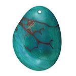 Tagua Nut Turquoise Groovy Slice 25-35x30-42mm