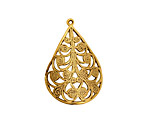 Stampt Antique Gold (plated) Fiddlehead Fern Drop 19x28mm