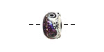 Grace Lampwork Amethyst Jewel Celestial Rondelle 9x14mm