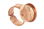 Copper Adjustable Ring Circle Bezel 17mm