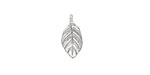 Ezel Findings Rhodium (plated) Sweet Bay Leaf 7x15mm