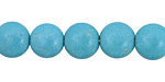 Turquoise Blue Magnesite Puff Coin 12mm