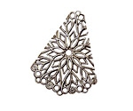 Stampt Antique Pewter (plated) Floral Fan Filigree 28x36mm
