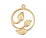 Ezel Findings Gold (plated) 3 Leaves Wreathes Pendant 33x26mm