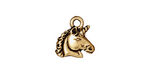 TierraCast Antique Gold (plated) Unicorn Charm 14mm