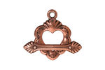 TierraCast Antique Copper (plated) Sacred Heart Toggle Clasp 18x25mm