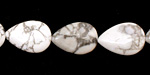 White Howlite Flat Teardrop 18x12mm
