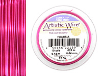 Artistic Wire Silver Plated Fuchsia 22 gauge, 10 yards