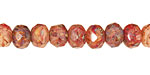 Czech Glass Cherry Chip Picasso Fire Polished Rondelle 6x9mm