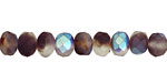 Czech Glass Indigo Shimmer Fire Polished Rondelle 6x9mm
