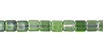 Czech Glass Dual Coated Blueberry/Green Tea Square 6mm