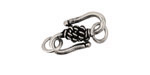 Antique Silver (plated) Double Coil S-Hook with Ring 22x12mm, 7mm Ring