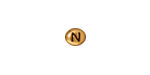 TierraCast Antique Gold (plated) Alphabet Bead "N" 7x6mm