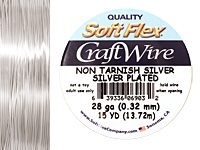Soft Flex Non-Tarnish Silver Craft Wire 28 gauge, 15 yards
