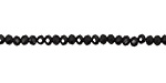 Jet Crystal Faceted Rondelle 3mm