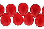Czech Glass Siam Ruby Teardrop 12x16mm