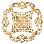 Brass Diamond Filigree Pendant 47mm