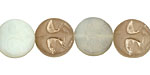 Czech Glass Luster Sea Spray (matte) Moon Face 13mm