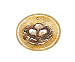 Humble Beads Polymer Clay Yellow Sweet Nest Pendant 31x25mm