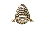 TierraCast Antique Brass (plated) Hammered Toggle Clasp 22x16mm, 24mm bar