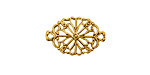Stampt Antique Gold (plated) Fancy Oval Filigree Connector 20x13mm