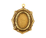 Stampt Antique Brass Egyptian Mosaic Oval Setting 13x18mm