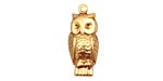 Brass Perched Owl Charm 10x22mm