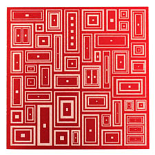 Lillypilly Red Deco Rectangle Anodized Aluminum Sheet 3"x3", 24 gauge