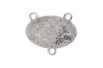 Nunn Design Antique Silver (plated) Large Oval Bee 2-1 Connector 22x25mm