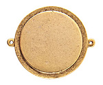 Nunn Design Antique Gold (plated) Raised Tag Grande Circle Link 44x37mm
