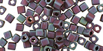 TOHO Matte Frosted Iris Blue Cube 4mm Seed Bead