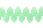 Czech Glass Jade (matte) Leaf Drop 8x12mm