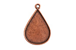 Nunn Design Antique Copper (plated) Ornate Flat Drop Tag 18x28mm