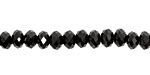 Jet Crystal Faceted Rondelle 6mm