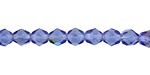 Czech Fire Polished Glass Sapphire AB Round 6mm