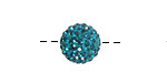 Teal Pave Round 12mm