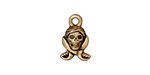 TierraCast Antique Gold (plated) Pirate Skull Charm 10x16mm