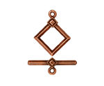 TierraCast Antique Copper (plated) Deco Diamond Toggle Clasp 22x17mm 23 Bar