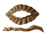 Vintaj Natural Brass Woodland Toggle Clasp Set 24x39mm, 46mm Bar
