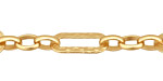 Satin Hamilton Gold (plated) Patterned Oval & Ring w/ Horse Eye Chain