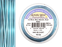 Artistic Wire Silver Plated Ice Blue 18 gauge, 20 feet