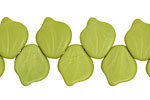 Czech Glass Wasabi Green (matte) Curved Leaf 12x14mm
