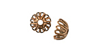 Stampt Antique Copper (plated) Six Cutout Hearts Bead Cap 11x6mm