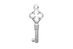 Ezel Findings Rhodium (plated) Key 10x16mm