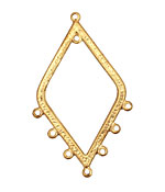Brass Hammered Diamond Chandelier Link 31x51mm