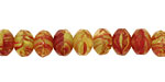 Czech Glass Raspberry Seed Fire Polished Rondelle 6x9mm