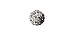 Jet/Crystal Ombre Pave (w/ Preciosa Crystals) Round 10mm