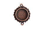 Nunn Design Antique Copper (plated) Mini Ornate Circle Bezel Link 25x19mm