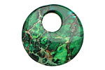 Dark Emerald Impression Jasper Coin Pendant 30mm