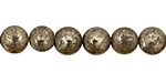 Golden Pyrite (silver tone) Puff Coin 8mm